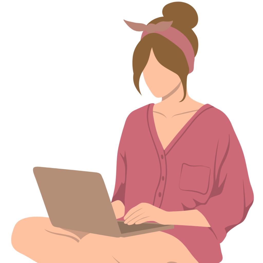 Woman working on her laptop