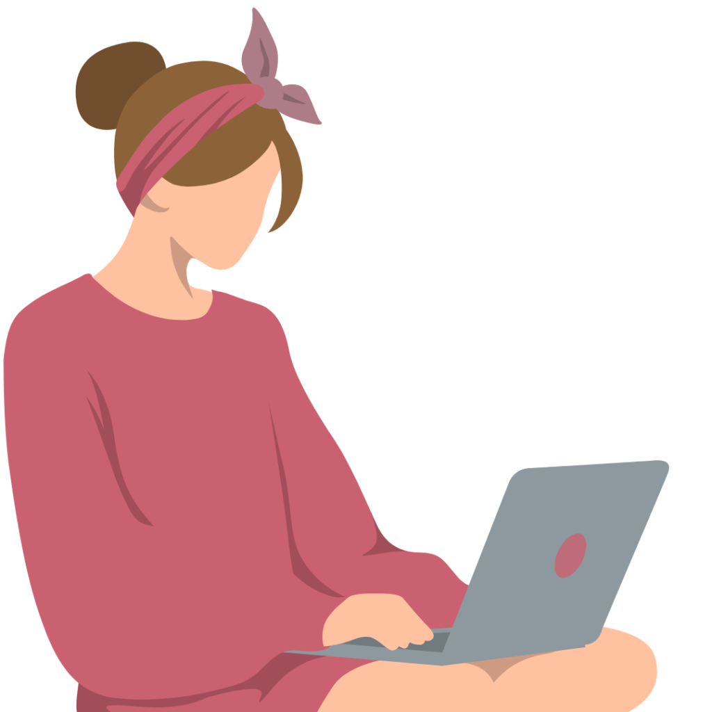 Woman working on her laptop